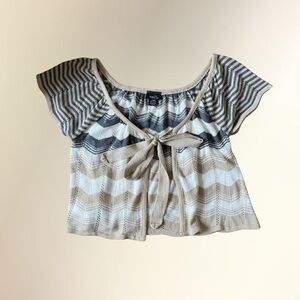 Vintage Y2K rue21 Chevron Knit Tie-Front Top Cardigan